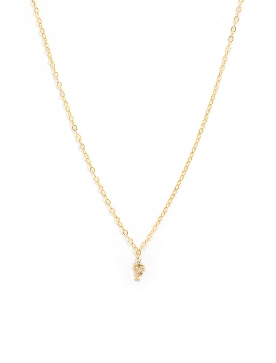 Best Initial And Cz Necklace In Gold | F Delicate