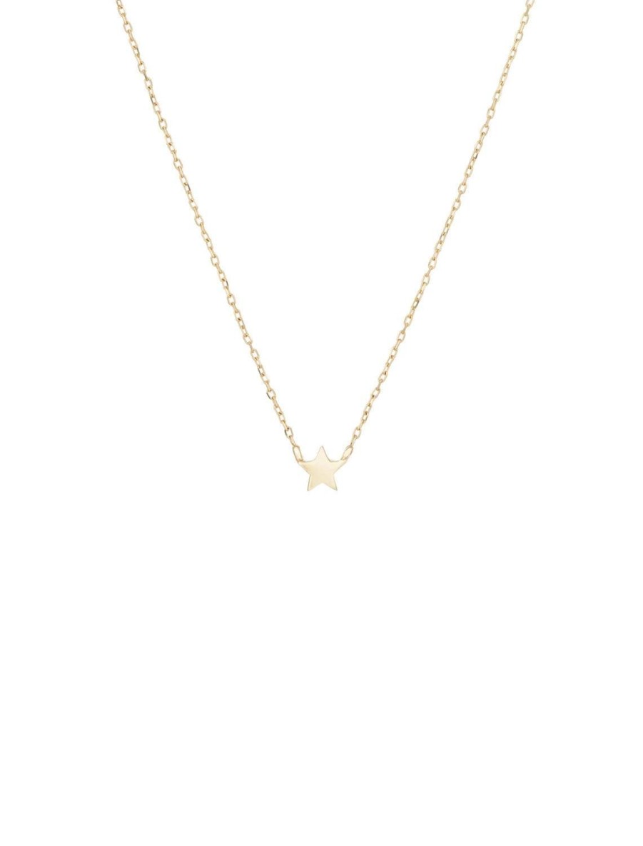 Online Super Tiny Puffy Star Necklace In Gold Delicate