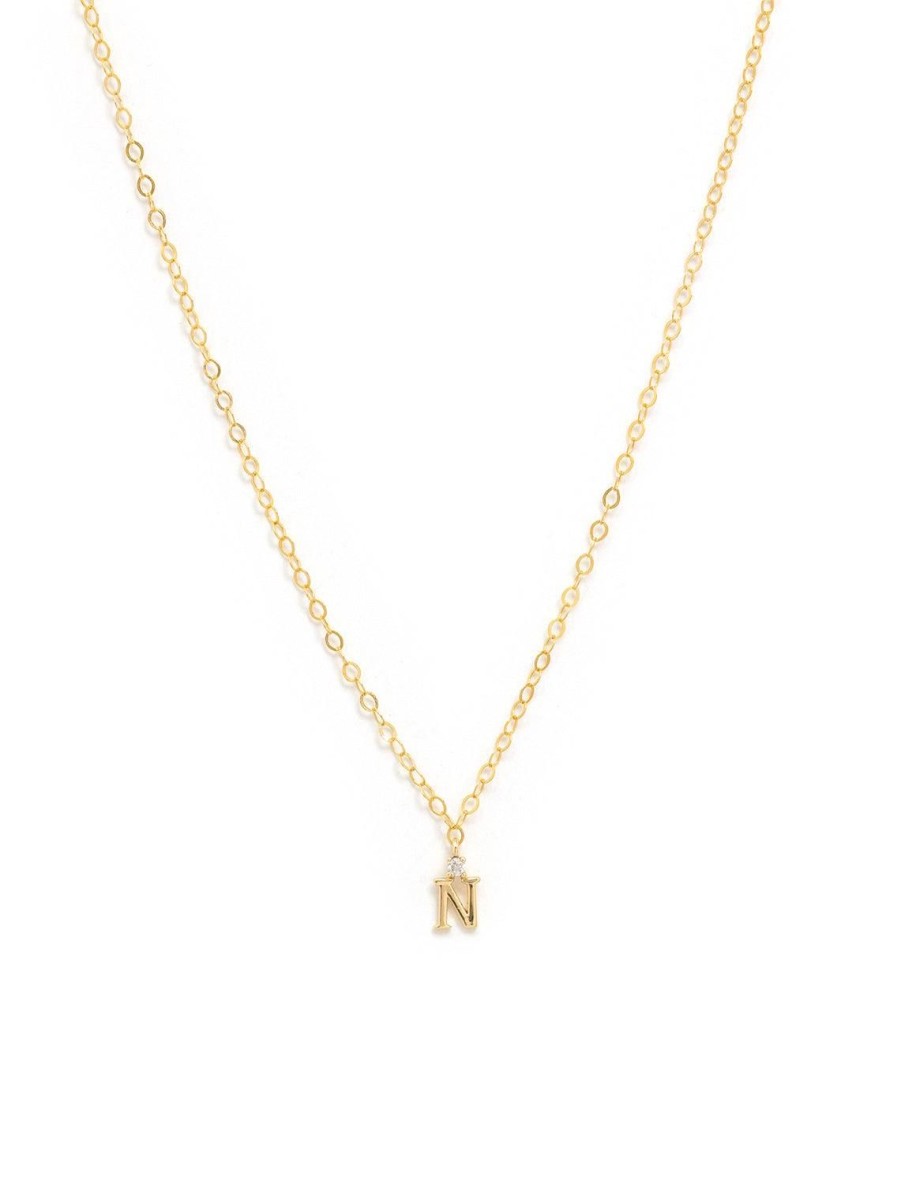 Hot Initial And Cz Necklace In Gold | N Delicate