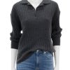 New Ramona Polo Sweater In Dark Charcoal Melange Pullover Sweaters