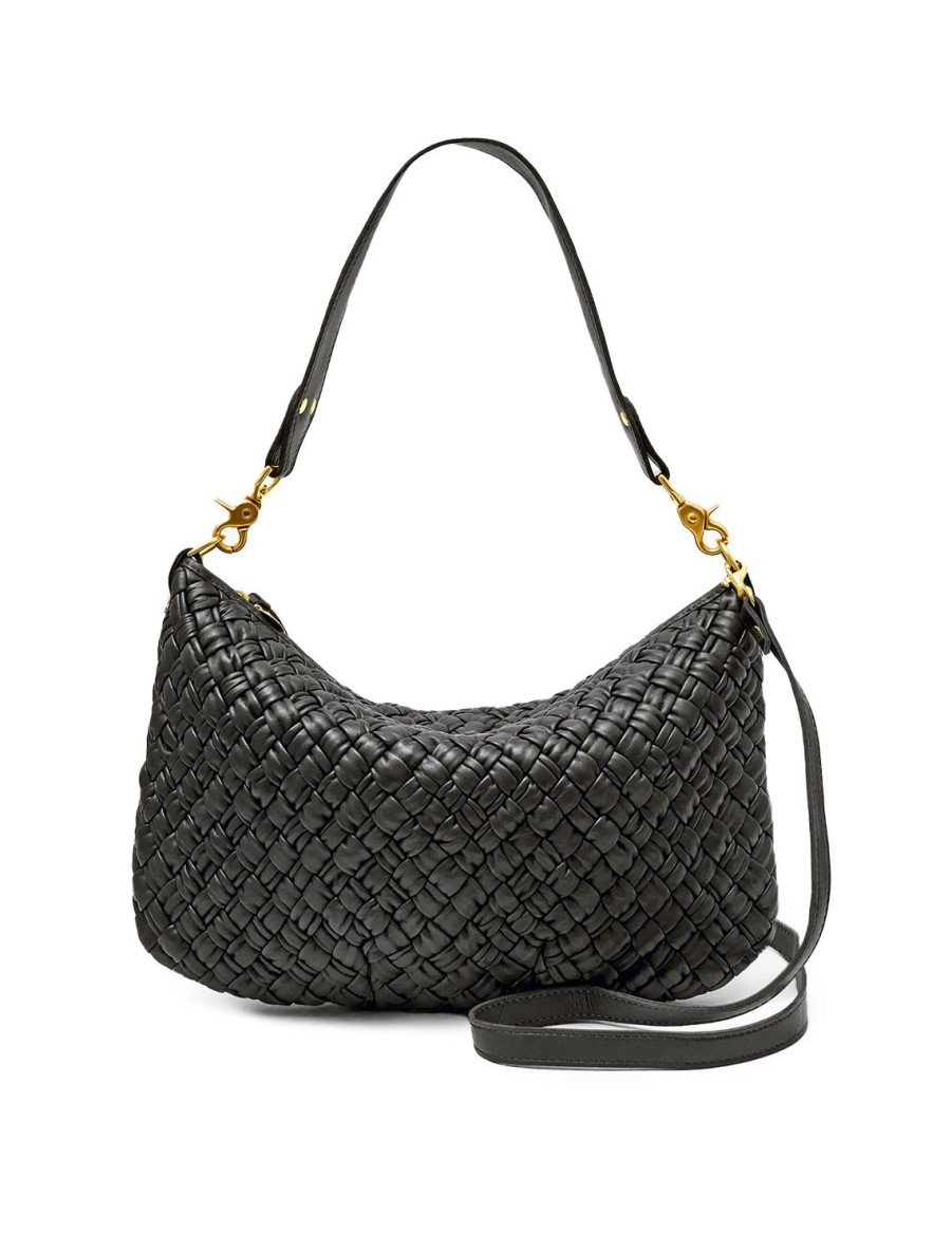 Best Moyen Messenger In Black Puffy Woven Crossbody