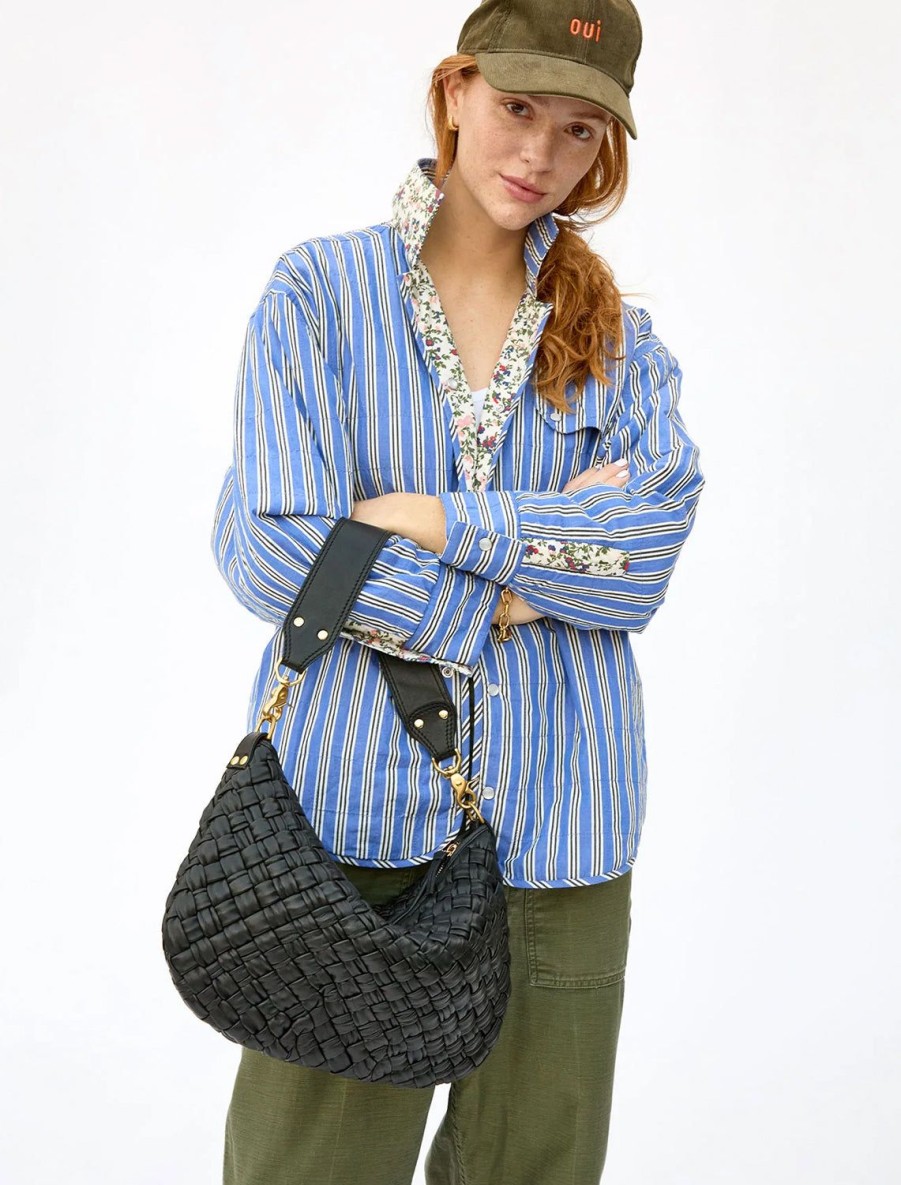 Best Moyen Messenger In Black Puffy Woven Crossbody