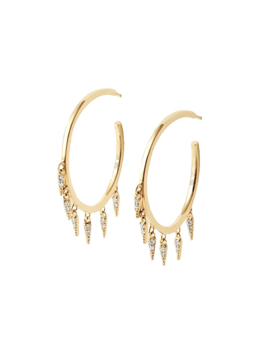 Clearance Medium Pave Fringe Hoops Hoops