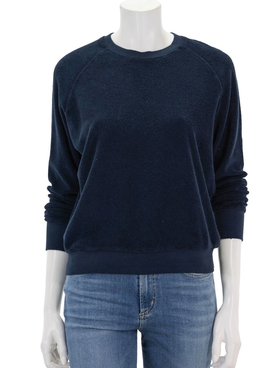 Best Saylor Terry Sweatshirt In Navy Lounge Tops + Sweatshirts