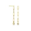 Best 14K Paperclip Chain Drop Earrings With Princess Diamonds Drops