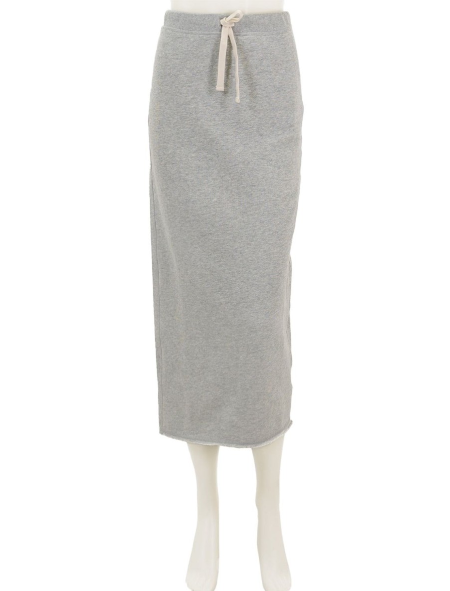 Wholesale Vintage Terry Midi Skirt In Heather Grey Lounge Bottoms + Sweatpants