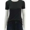 Clearance Short Sleeve Pointelle Tee In Black Tees