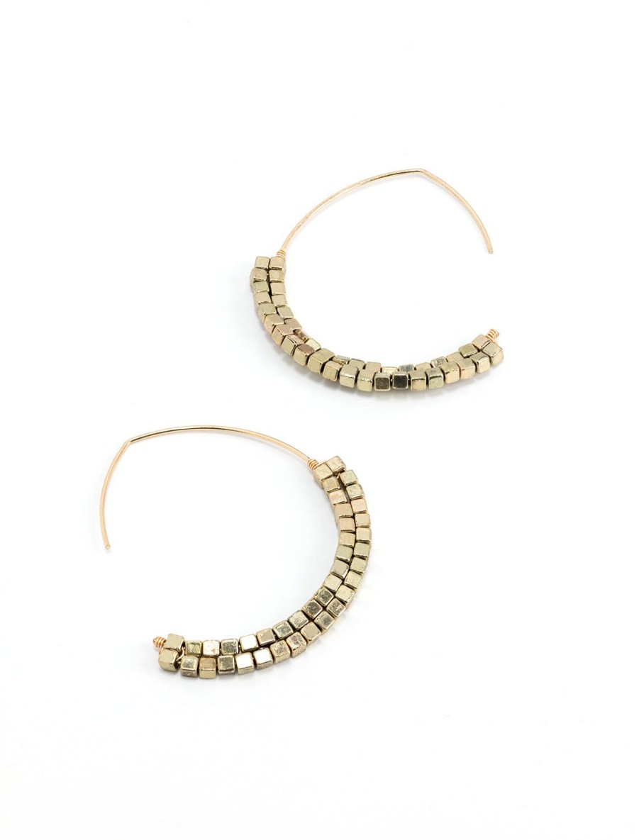 Hot Gold Beaded Threaders Hoops