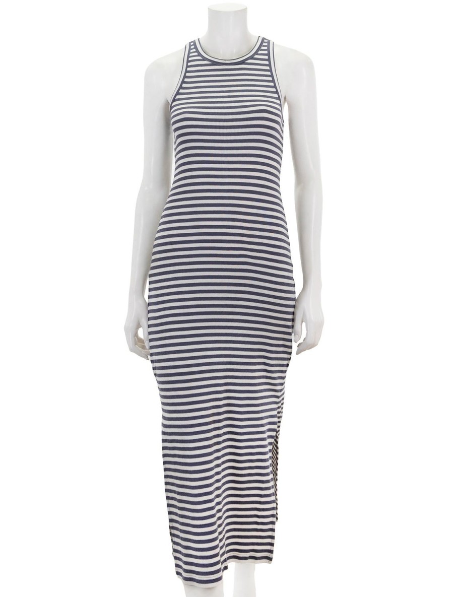 Online Benson Stripe Midi Dress In Ash Navy And Moonstone Lounge Dresses