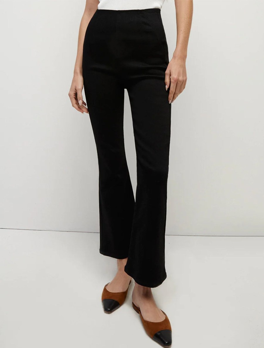 Clearance Carson Pull On Ankle Flare In Onyx Trousers