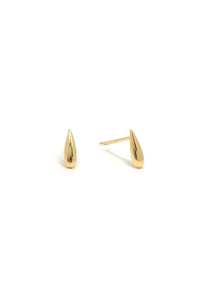 Clearance Elongated Teardrop Stud In Gold Studs