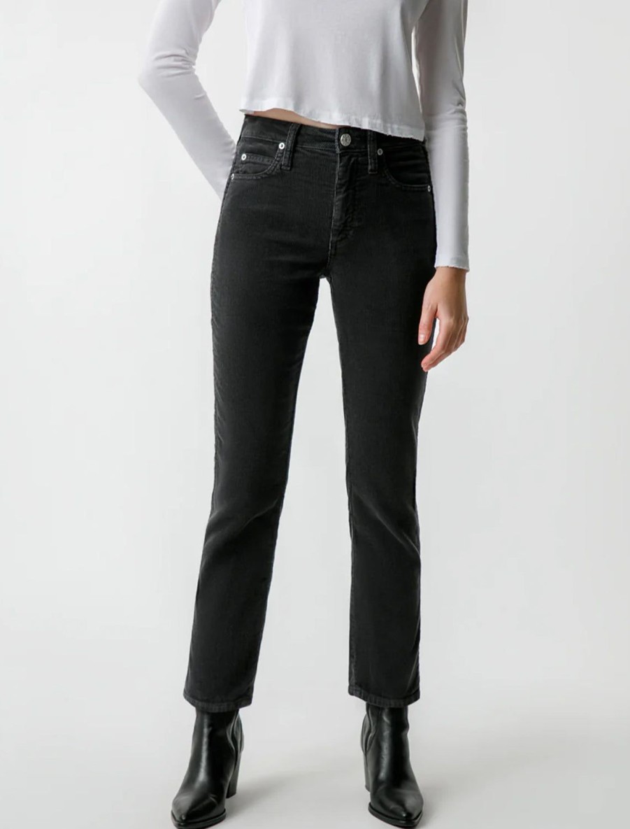 Hot Chloe Crop In Vintage Black Cord Pants