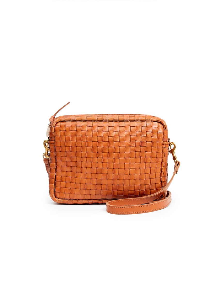 Hot Midi Sac In Natural Woven Checker Shoulder Bags