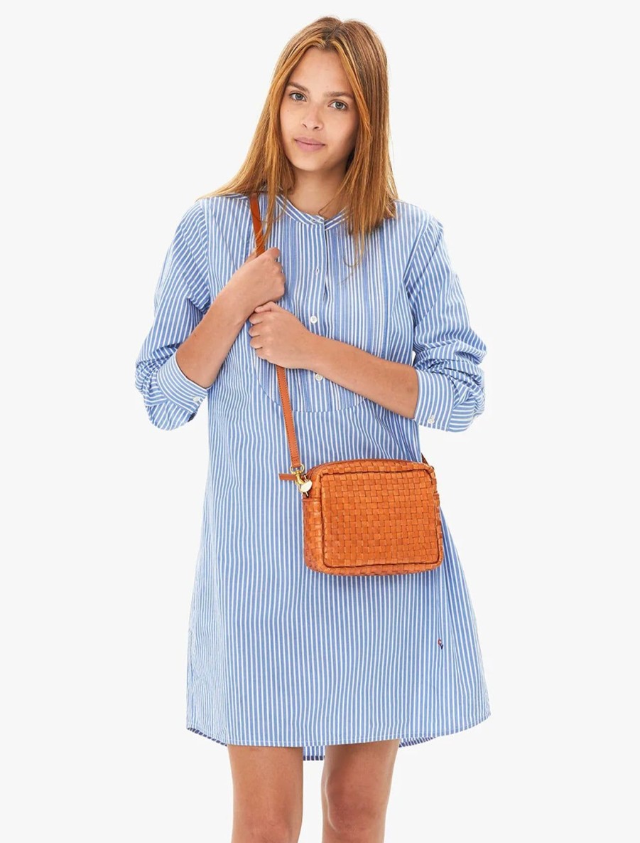 Hot Midi Sac In Natural Woven Checker Shoulder Bags