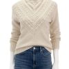 Clearance Maggie Turtleneck Sweater In White Sand Pullover Sweaters