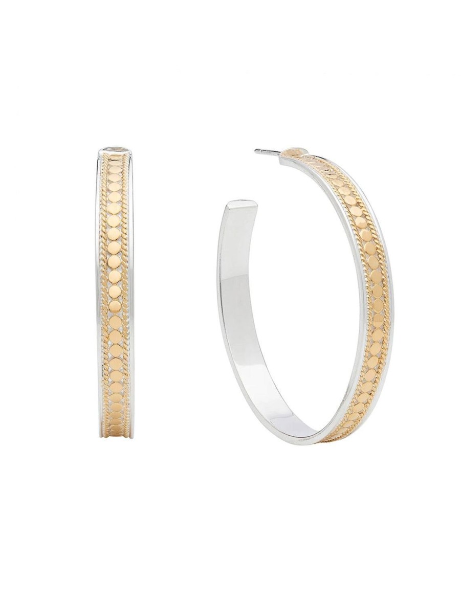 Best Classic Large Hoop Disc Earring In Gold Hoops