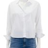 Clearance Cropped Poplin Button Down In White Blouses