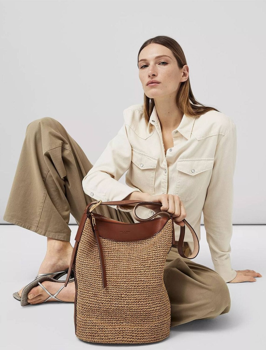 Clearance Belize Bucket Bag In Straw Shoulder Bags