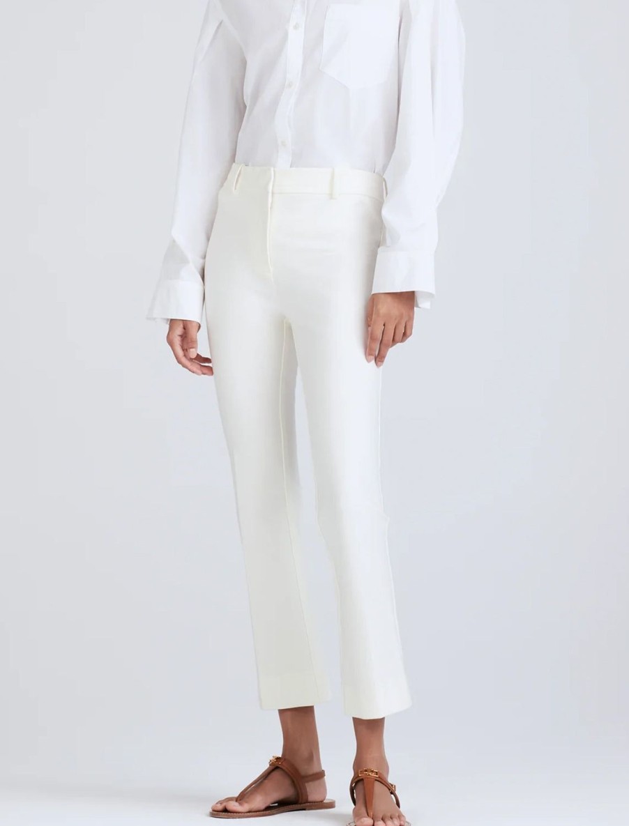 Best Crosby Cropped Flare Trousers In White Pants