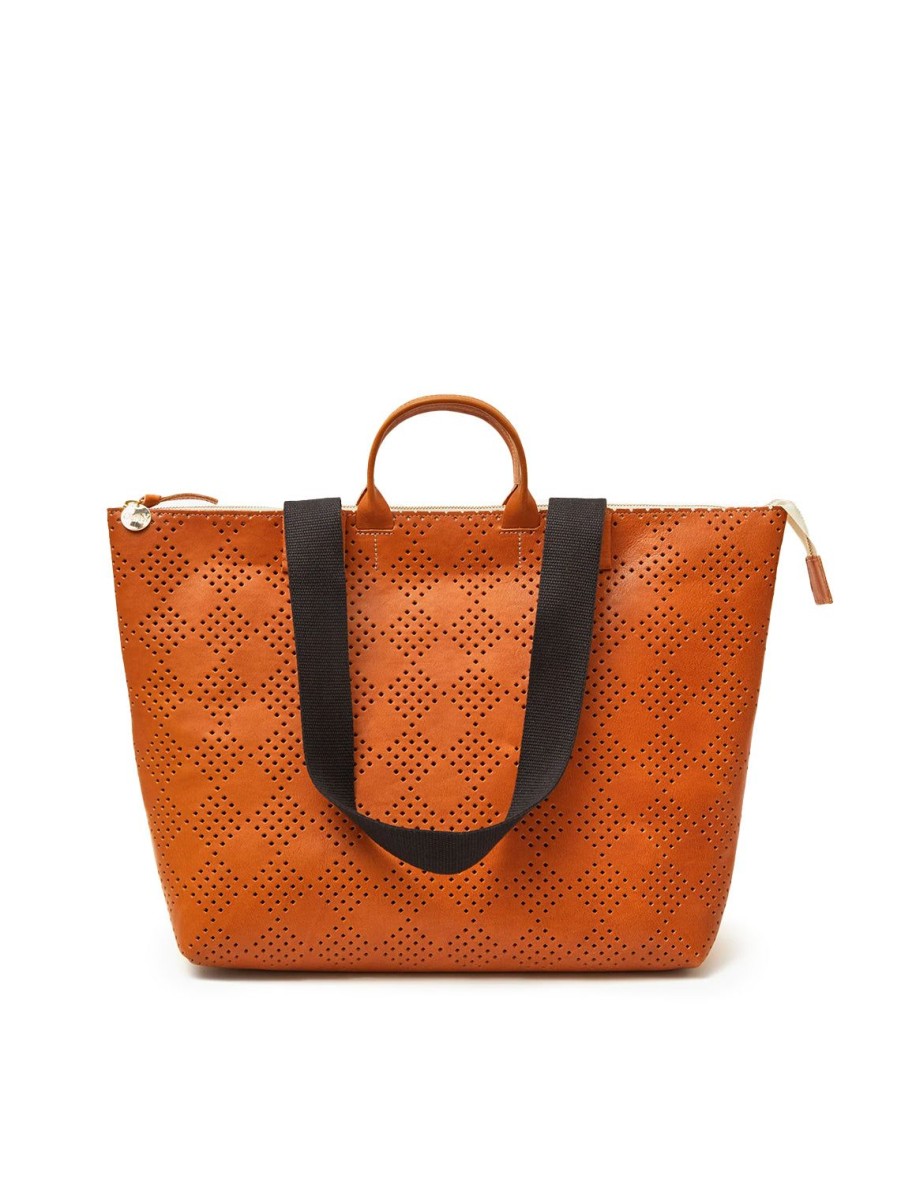 New Le Zip Sac In Cuoio Lightweight Checker Perf Totes + Satchels