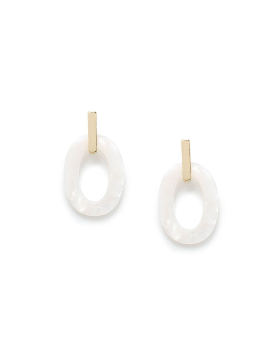 Best Mother Of Pearl Oval Link Hoops Drops