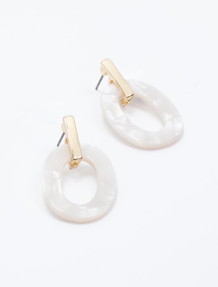 Best Mother Of Pearl Oval Link Hoops Drops