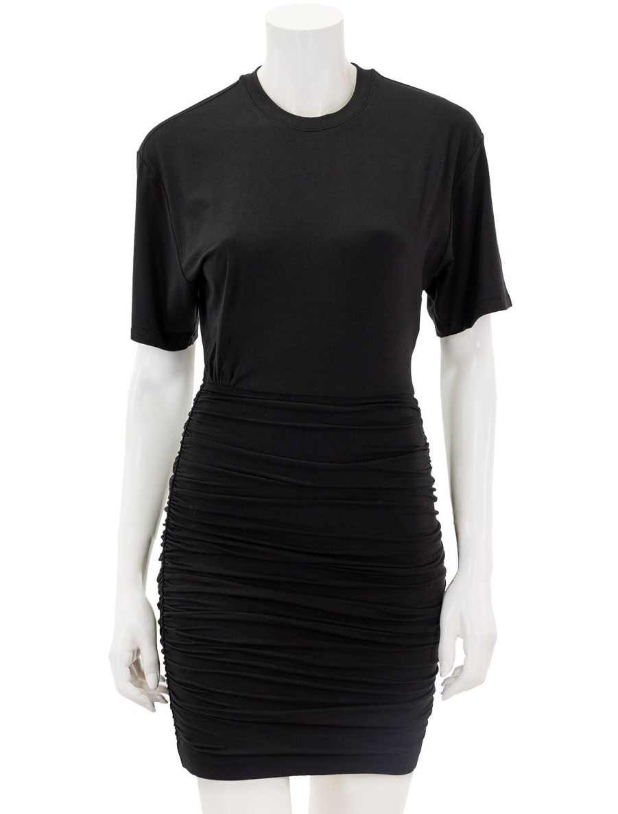 Clearance Matte Jersey Ruched Mini Dress In Black Day To Night Dresses