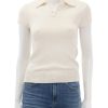 Hot Cap Sleeve Polo In Off White Pullover Sweaters