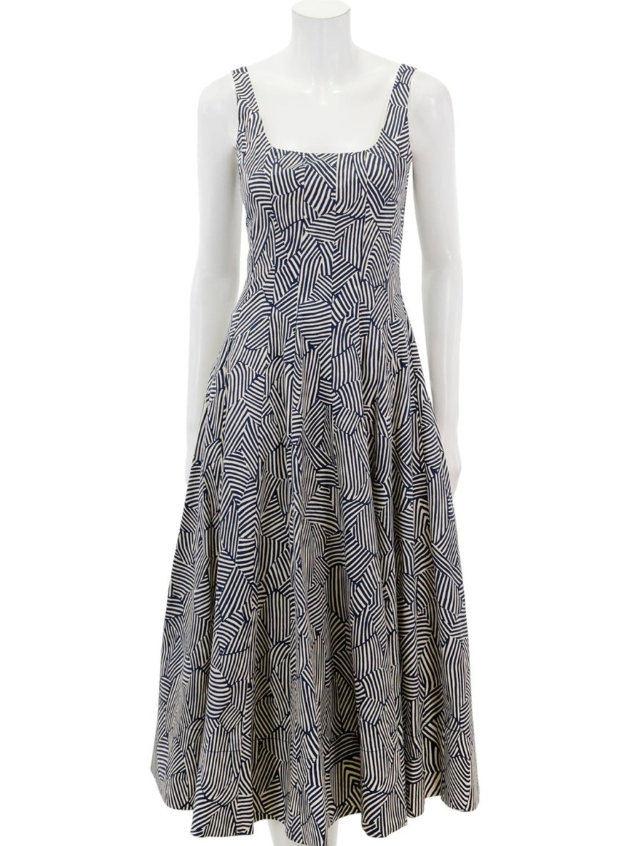 Online Wells Dress In Navy Mosaic Printed Dresses