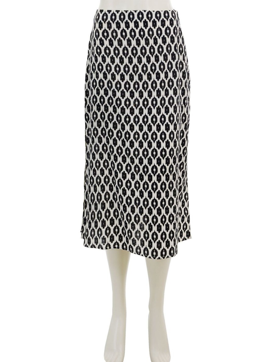 Best Ryan Midi Slip Skirt In Black And White Ikat Skirts