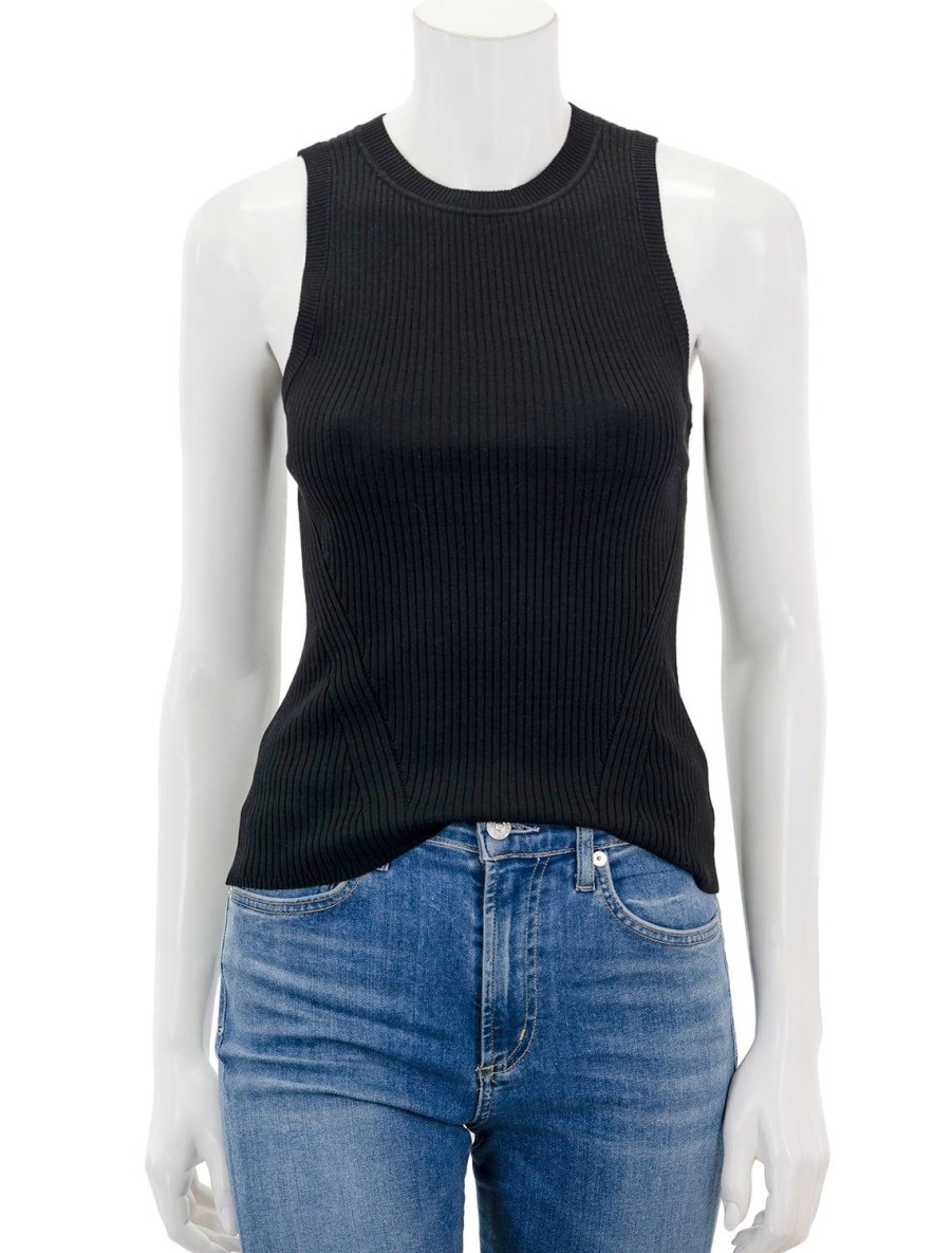 Wholesale Perfect Rib Tank Sweater In Black Lounge Tops + Sweatshirts