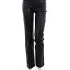 Hot Ginny High Rise Straight In Noir Coated With Back Zip Ankle + Cropped