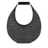 Online Moon Woven Raffia Tote Bag In Black Shoulder Bags