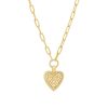 Wholesale Medium Heart Engravable Necklace In Gold Delicate