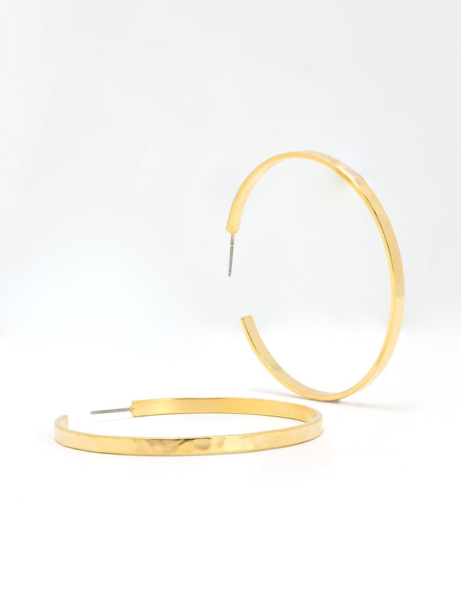 Clearance Hammered Matte Gold Hoops Hoops