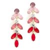 Hot Ombre Pink Petal Statement Earrings Drops