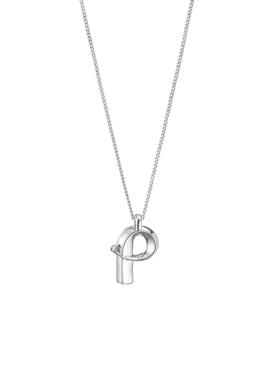 Hot Monogram Necklace In Silver | P Statement