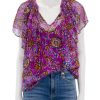 Wholesale Cantin Top In Violet Floral Blouses