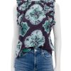 Wholesale Aveline Tie Dye Print Pintucked Tank Top In Teal Blouses