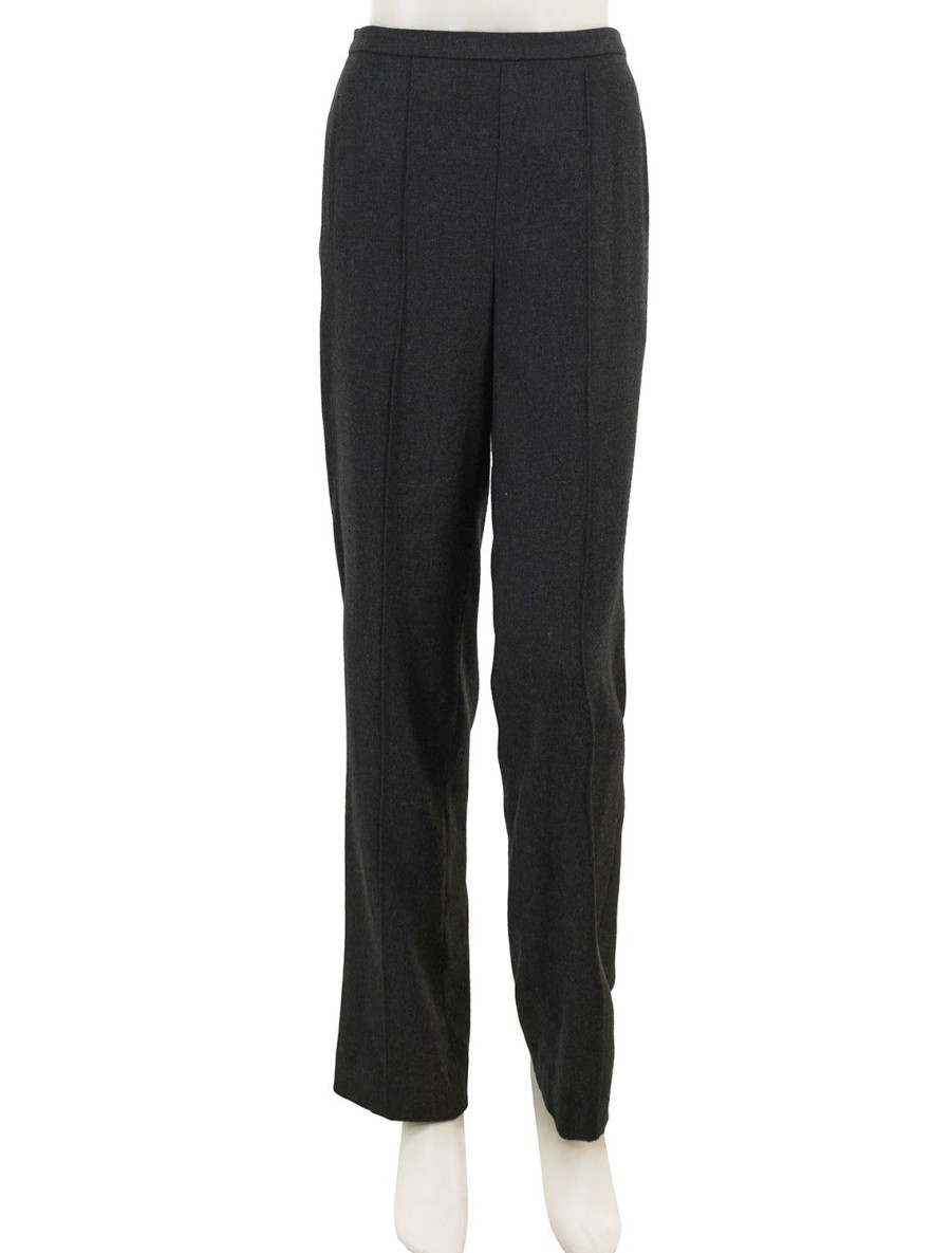 Wholesale Charcoal Mid Rise Wide Leg Pant Trousers