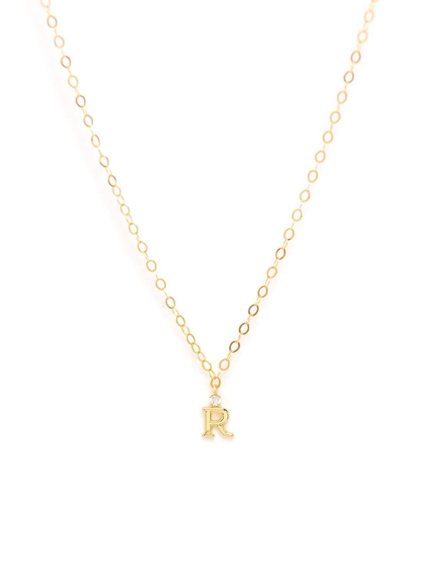 Online Initial And Cz Necklace In Gold | R Delicate