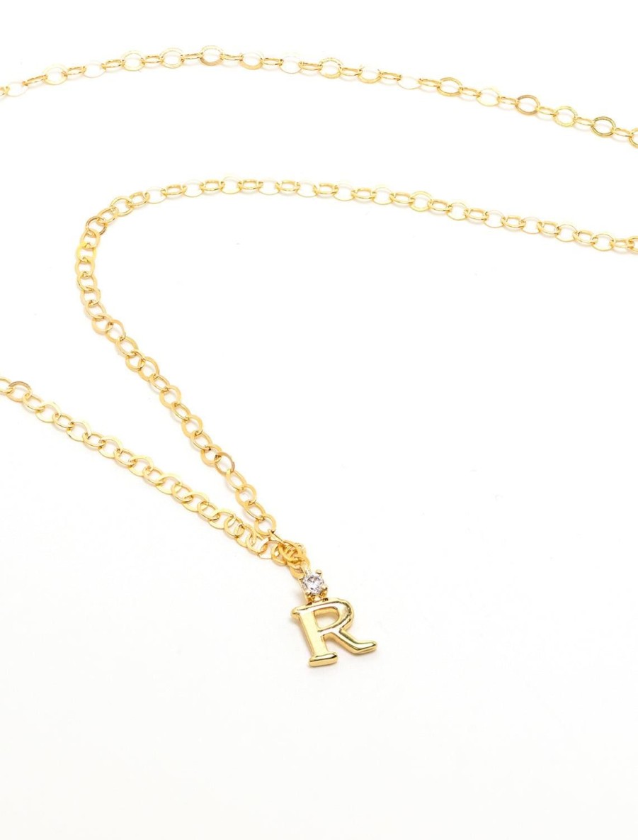 Online Initial And Cz Necklace In Gold | R Delicate