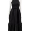 Wholesale Cole Smocked Ramie Midi Dress In Black Occasion Dresses