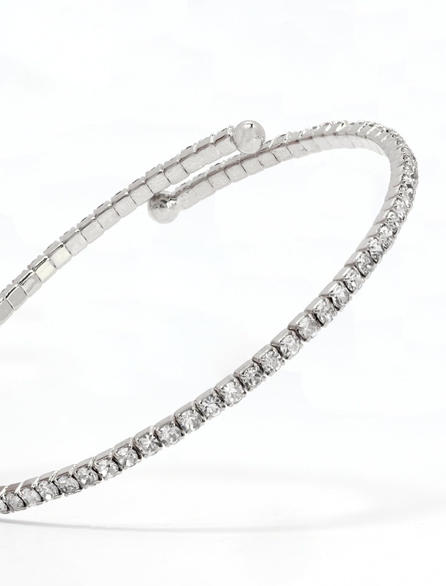 Clearance Rhinestone Bracelet In Silver Delicate