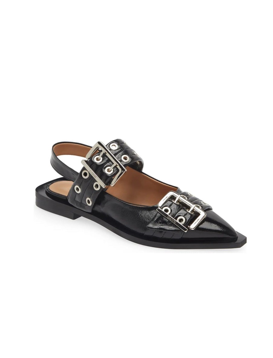 New Buckle Ballerinas In Black Flats + Sneakers