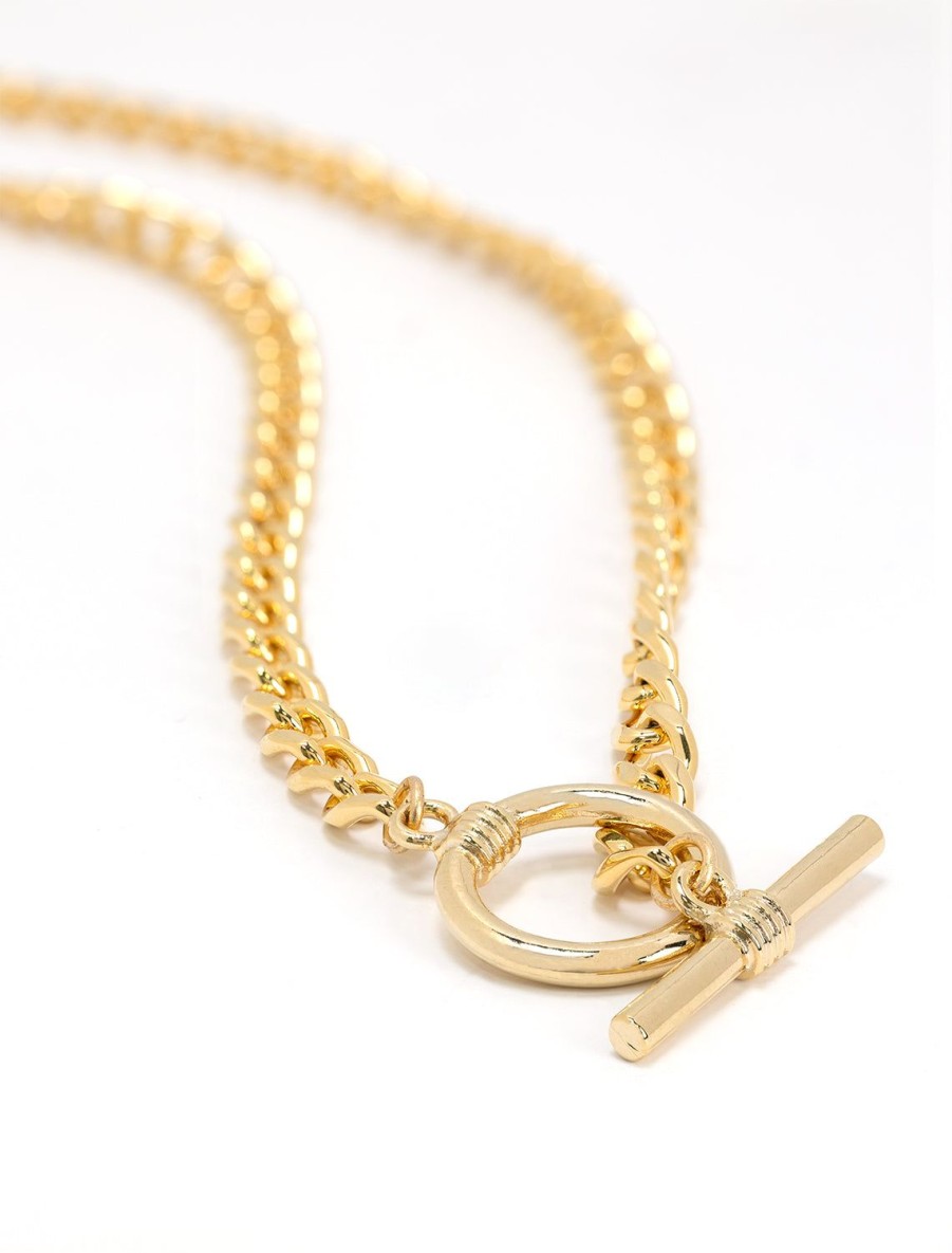 Hot Curb Chain Toggle Necklace Statement