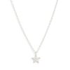 New Star Crystal Charm Necklace In Silver Delicate