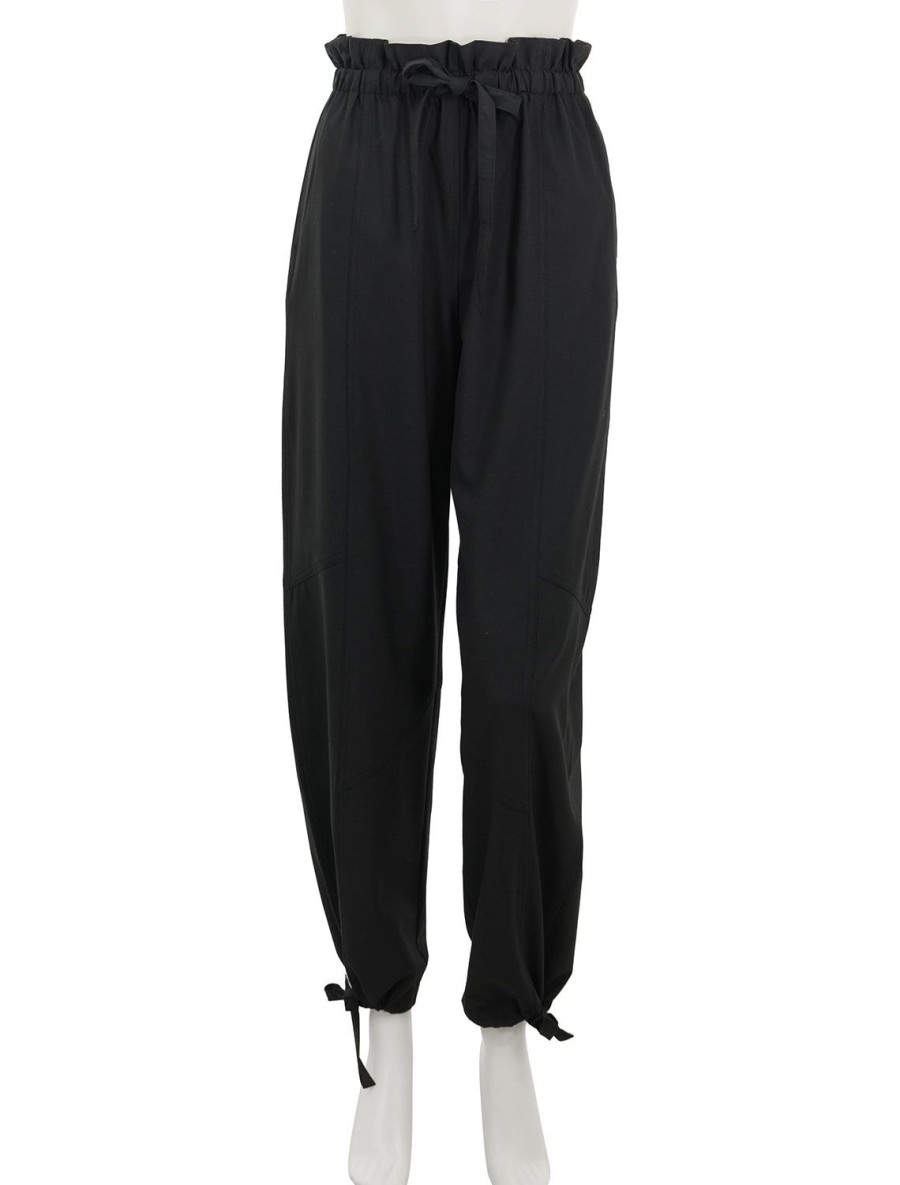 Wholesale Drapey Melange Pants In Black Pants