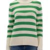 Best The Tatum In Cream And Green Stripe Pullover Sweaters