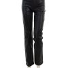 New Ginny High Rise Straight In Noir Coated With Back Zip Bootcut + Flare